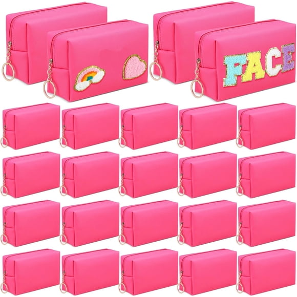 Bolsa de maquillaje Chunful Preppy de piel sintética, cosmética, impermeable