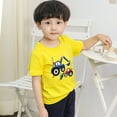 thumbnail image 4 of FLMEI 1-8Years Kids Boys Summer Outfits Toddler Short Sets Cotton Cute Excavato Cartoon T-Shirt and Pants 2-Piece Clothes, 4 of 9