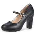 thumbnail image 1 of Zapatos IDIFU Mary Jane de tacón negro para mujer talla 5.5, 1 of 6