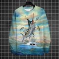 thumbnail image 4 of Suéter de cuello redondo de invierno para hombre, jersey con estampado 3D de océano, suéter de moda urbana, patrón de estilo cómic, camisetas deportivas informales cálidas, 4 of 5