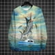 thumbnail image 3 of Suéter de cuello redondo de invierno para hombre, jersey con estampado 3D de océano, suéter de moda urbana, patrón de estilo cómic, camisetas deportivas informales cálidas, 3 of 4