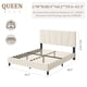 thumbnail image 3 of Yeshouse Marco de cama con cabecera ajustable, moderno marco de cama doble tapizado en lino con plataforma y soporte de listones de madera, no necesita somier, 3 of 7