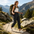 thumbnail image 5 of cocolona Womens Casual Outdoor Hiking Pants Button Zipper Waist Straight Wide Leg Waterproof Cargo Pants with Pockets, 5 of 5