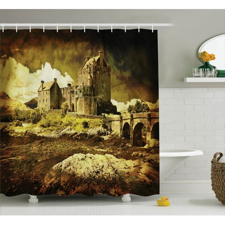 Meval Decor Old Scottish Castle In Vintage Style European Middle Meval Decor Old Scottish Castle In Vintage Style European Middle Age Culture Heritage Town Photo