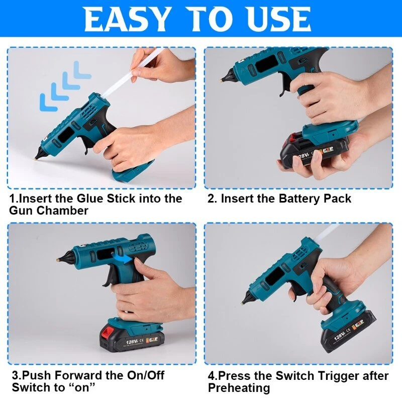 Cordless Hot Melt Glue Gun Electric Repair DIY Power Tool For Makita 18v Battery