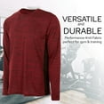 thumbnail image 6 of Essential Elements Mens Active T-Shirt - Quick-Dry Athletic Workout Training Crew Neck Long Sleeve Top 5 Pack, 6 of 7