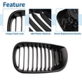 thumbnail image 4 of Unique Bargains Matte Black Front Hood Kidney Grille Grill For 02-05 BMW E46 4 Door Sedan 318i 320i 323i 328i, 4 of 7