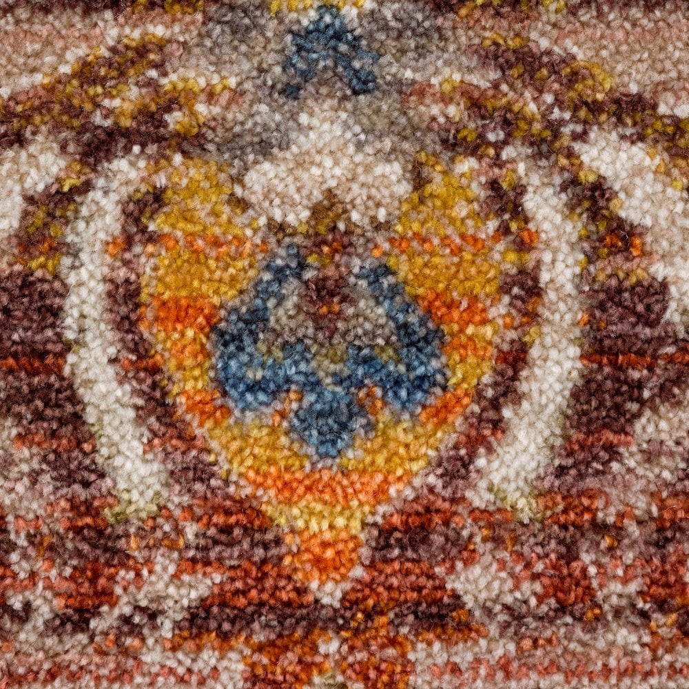 LR Home Holi Durable Performance Area Rug Indoor in Red/Ivory, 9' x 12'