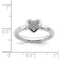 thumbnail image 5 of 925 Sterling Silver Stackable Expressions Heart Diamond Ring Size: 10; for Adults and Teens; for Women and Men, 5 of 5
