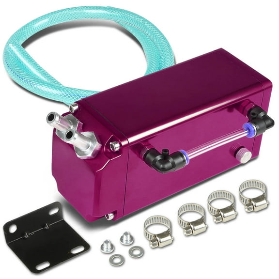 DNA Motoring OCT-G-PP Univeral Aluminum Racing Oil Catch Tank Square Style - Purple Tank