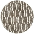 thumbnail image 3 of SAFAVIEH Barcelona Melinda Geometric Shag Area Rug, Silver/Ivory, 5' x 5' Round, 3 of 6