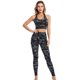 thumbnail image 1 of Puntoco Conjunto de yoga para mujer Fitness Correr Estampado ajustado Camiseta deportiva sin mangas Sujetador Fitness Conjunto de dos piezas Liquidación Puntoco Puntoco-4265, 1 of 5