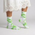 thumbnail image 5 of COUVER Women's Cotton Stretch Crew Length Slouch Socks Tie-Dye Green 2 Pairs Size 9-11 (Womens), 5 of 7