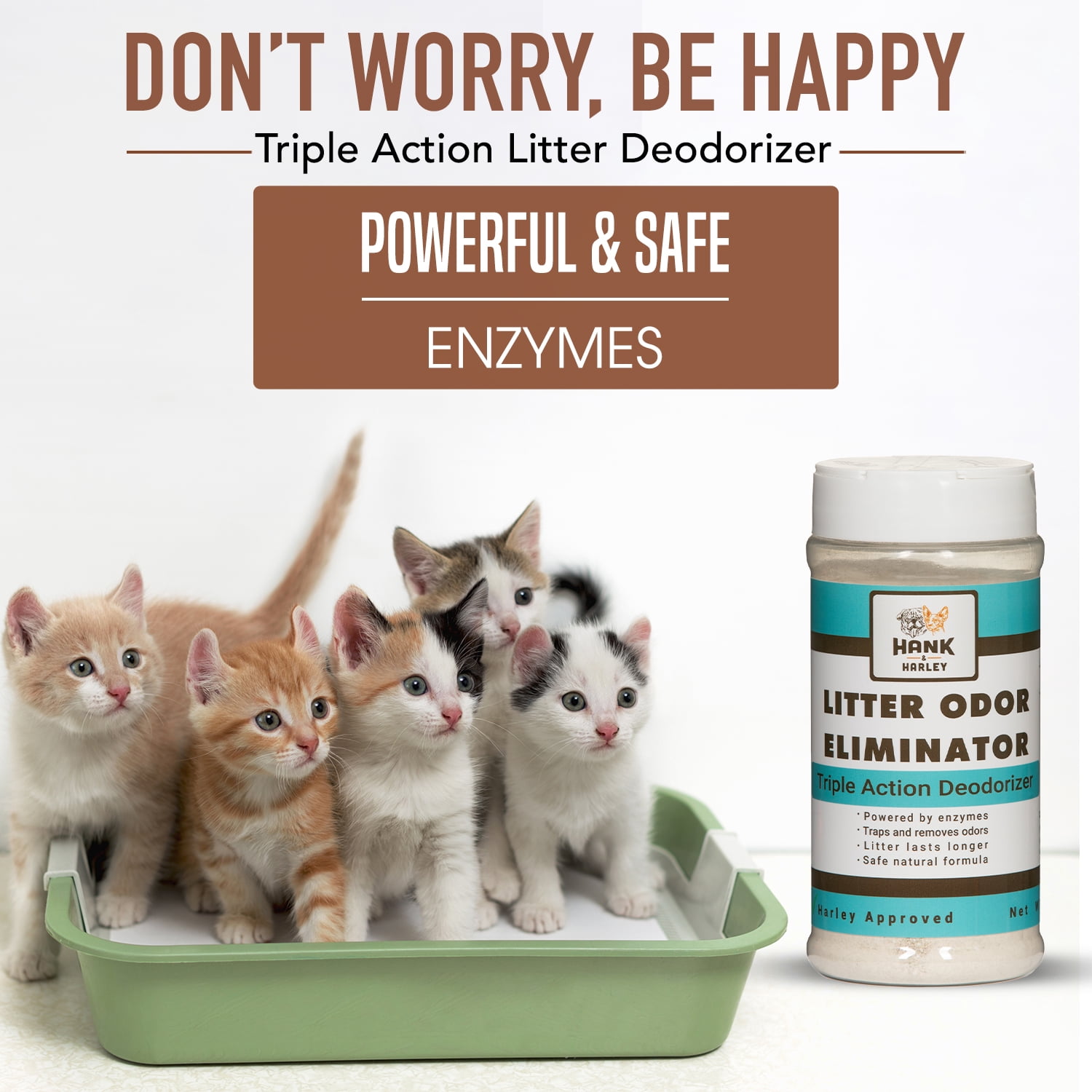 Extreme Enzyme Cat Litter Odor Eliminator, 3 lbs. Triple Action deodorizing powder with enzymes and ammonia removers