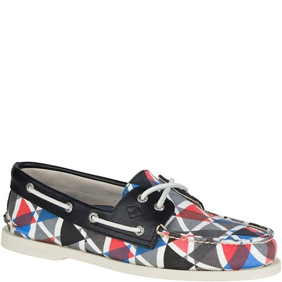 Sperry Top-Sider Men's A/O 2-Eye Geo Print Grey Boat Shoe 11.5M
