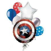 Jeckaroonie Balloons 7 PriNst pc Avengers Captain America Shield Balloon Bouquet Party Decoration Hero Marvel