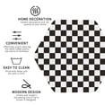 thumbnail image 4 of Fuzoiu Black and White Checkerboard Print Leather Coasters Set,Drink Coasters Set of 6,for Tabletop Protection, Durable PVC Coasters,Home Décor and Housewarming Gift,Hexagon, 4 of 7