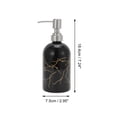 thumbnail image 4 of Unique Bargains 1 Pc Durable Cylinder Marble Soap Dispenser 13.53oz Black Silver Tone, 4 of 6