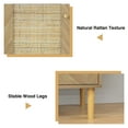 thumbnail image 5 of Eumyviv Rattan Storage Cabinet with 4 Doors, Mid-Century Accent Sideboard Cabinets, Herringbone Buffets Storage Credenzas for Bedroom Living Room, Oak H0142, 5 of 9