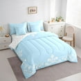 thumbnail image 3 of Feelyou Blue Bohemian Damask Twin Bedding Sets 7pcs, Simple Fashion Bedding Comforter Set, 3 of 8