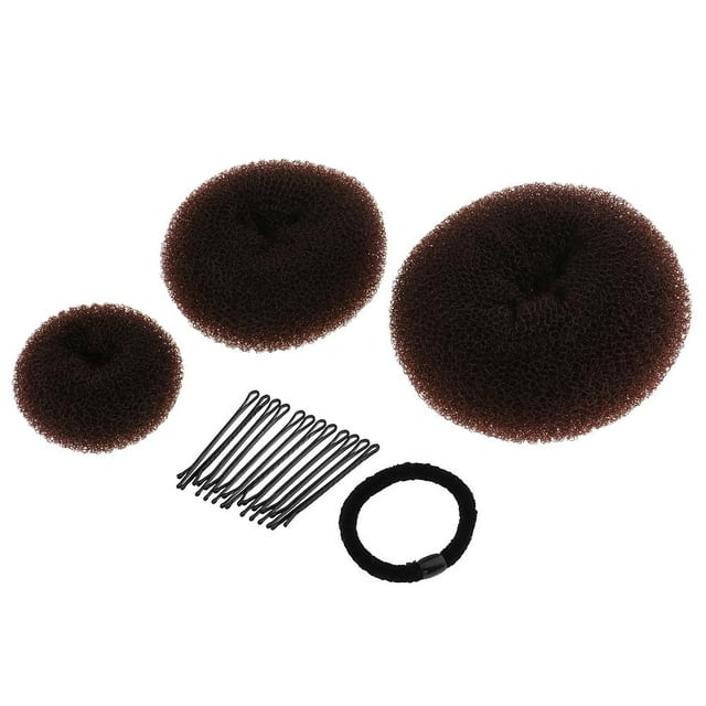 Mujeres Donut Hair Bun Shaper Horquillas Maker Tools Set - Café, Zulema Women Pein Styling Bun Wraps