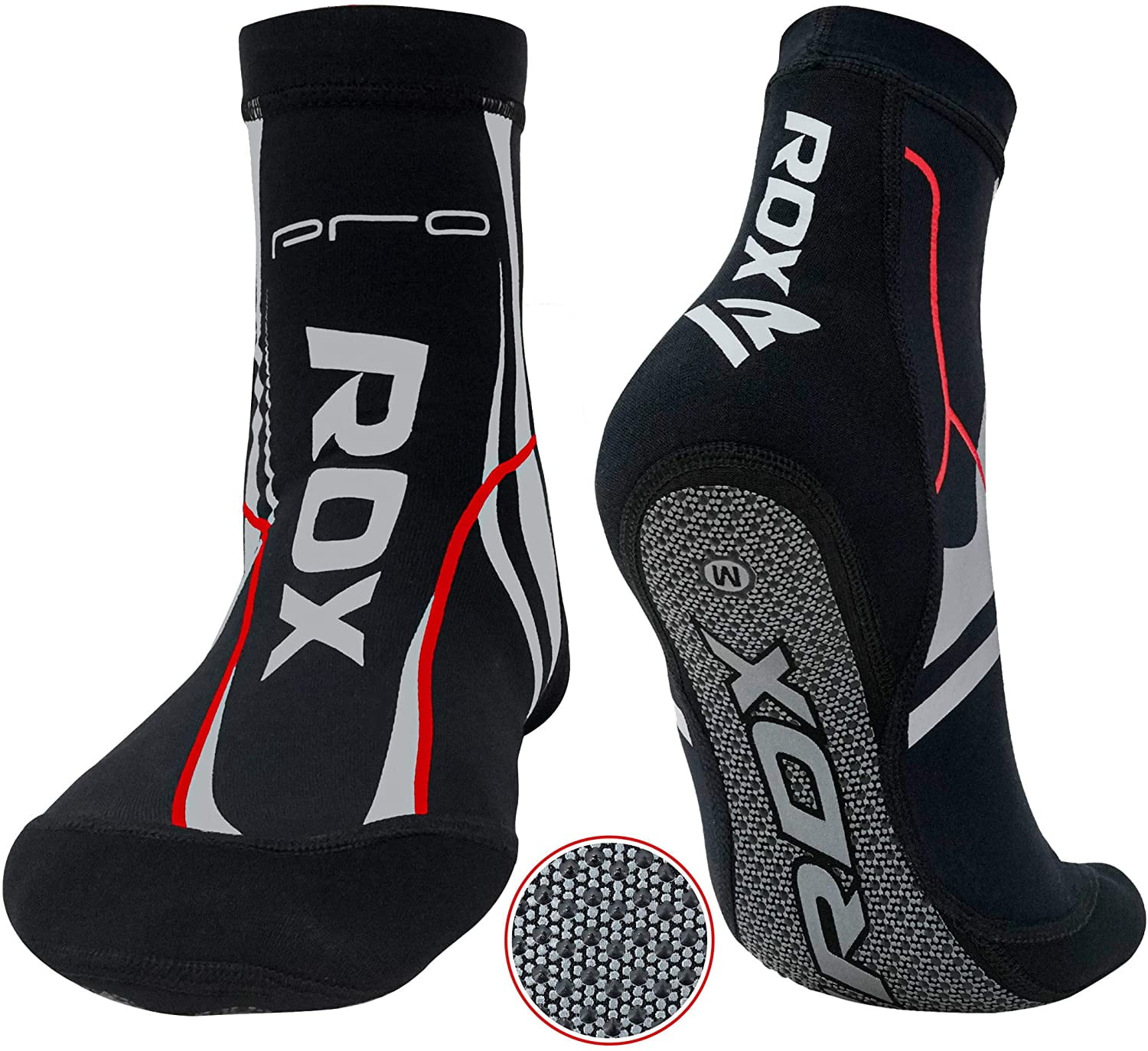 RDX MMA Socks with Grip for Boxing Yoga, Non Slip Ankle Support Anti-Skid  Pilates Barre Workout, Stretchable Neoprene Slipper Socks for Grappling, Jiu  Jitsu, Wrestling and Martial Arts 