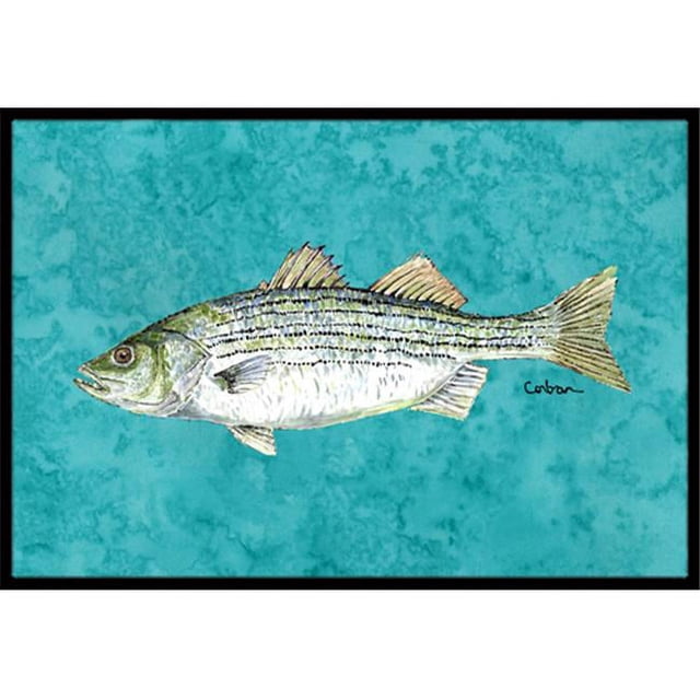 Carolines Treasures 8720MAT Tapis Intérieur Ou Extérieur Poisson Rayé Bar - 18 x 27 Po.