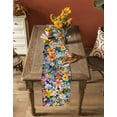 thumbnail image 5 of nqOlkjepod Blue Yellow Flowers Table Runner 90 Inches Long Farmhouse Dress Scarves, Spring Daisy Pastoral Botanical Dining Tablerunner for Coffee Table/Kitchen Island/Party Décor, 13" x 90", 5 of 8