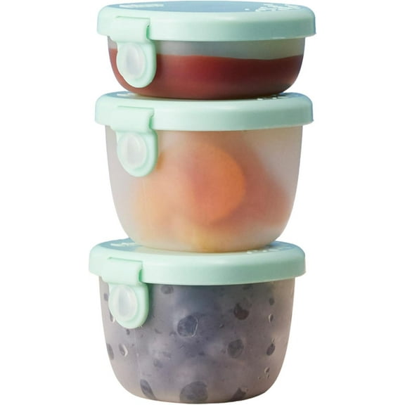 b.box Snack Tubs (3-pack): Snack Cups for Bento Box & Lunch Box. Leak Proof Snack Containers for Kids, 4 oz & 2 oz sizes. Dishwasher & Microwave Safe (forest)