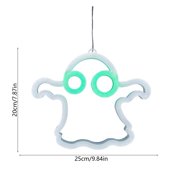 Halloween Lights Decorations 2025 Multicolor Ghost Window Lights with Suction Cups, USB Operated Halloween LED Lights Window Decor Slow Fade Mode and Timer