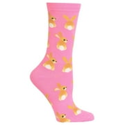 Hot Sox Women's Bunny Tails Crew Socks, Pink, Medium