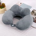 thumbnail image 2 of Travel Neck Pillow Cozival U-Shaped Memory Foam Travel Pillow for Airplane And Car Rides, Removable Machine Washable Cover, Ergonomic Support for Head And Neck During Rest, Memory Foam Pillow, Grey, 2 of 7