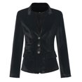 thumbnail image 6 of GRACEART Women Vintage Velvet Blazer Jacket V-Neck Work Office Suit Slim Fit Slit Blazer Long Sleeves Fashion Jackets, 6 of 7