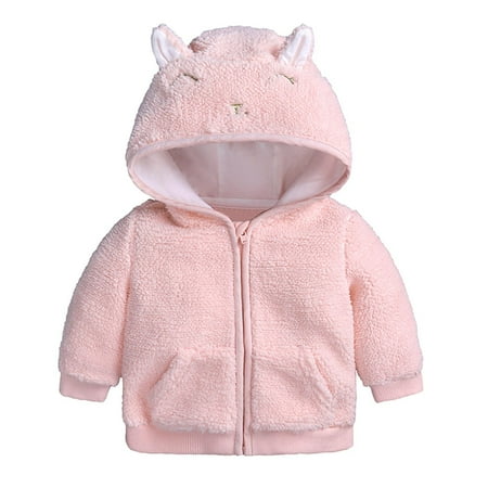 

Yyeselk Newborn Infant Baby Coat Boys Girl Cartoon Ear Hooded Pullover Tops Warm Clothes Coat