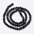 thumbnail image 2 of 20strands Opaque Solid color Imitation Jade Glass Beads Strands Faceted Rondelle Black 2.9~3.3x2mm Hole: 0.8mm about 144~150pcs/strand 35~37cm, 2 of 2