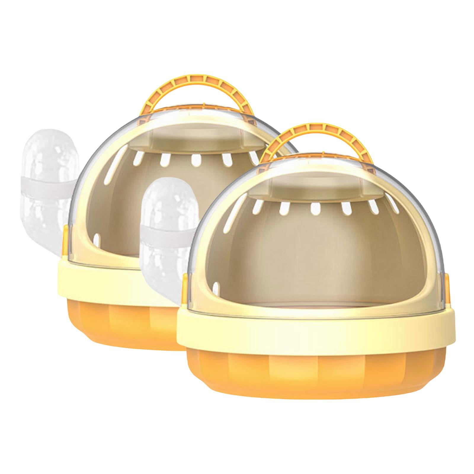 oshhnii 2 Pieces Hamster Carrier Cage Large for Vacation Dwarf Hamster Small Animals Yellow