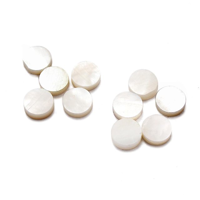10 unidades de 6,3mm blanco madre perla para los puntos del tablero de los dedos de la cáscara para las piezas de la guitarra, 11 Feliz Sencillez