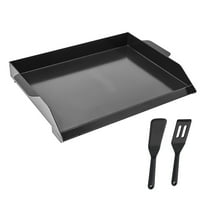 KFFKFF Carbon Steel Griddle, 22x16 inches Rectangular Flat Top Plate Grills, Suitable for BBQ Grill, Teppanyaki, Compact and Transportable, Ideal for Outdoor Gatherings and Camping, Black