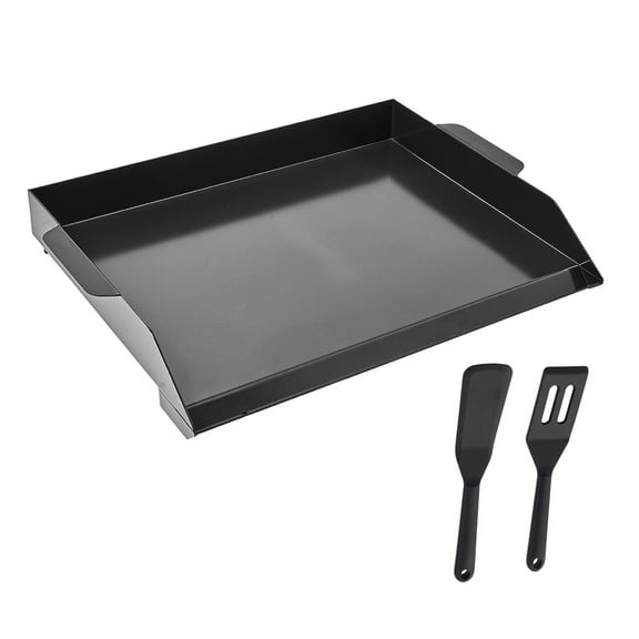 KFFKFF Carbon Steel Griddle, 22x16 inches Rectangular Flat Top Plate Grills, Suitable for BBQ Grill, Teppanyaki, Compact and Transportable, Ideal for Outdoor Gatherings and Camping, Black