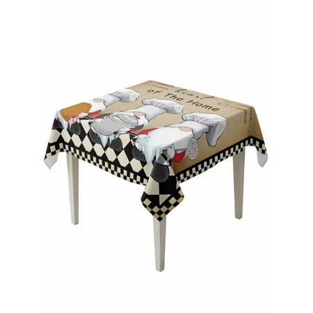 Farmhouse Chef Gnomes Table Cloth Vintage Black White Plaid Waterproof Tablecloth for Square Tables Reusable Washable Fabric Table Cover for Restaurant Kitchen Dining Tables 54 x54 Farmhouse Chef Gnomes Table Cloth Vintage Black White Plaid Waterproof Tablecloth for Square Tables Reusable Washable Fabric Table Cover for Restaurant Kitchen Dining Tables 54 x54