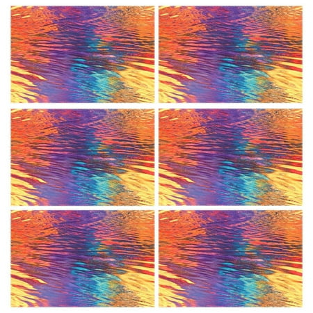 

Ryvnso Placemats Set of 6 Rainbow Tie Dye Dining Mats Heat-Resistant Non-Slip Washable Table Mat