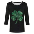 thumbnail image 4 of Womens Blouses 3/4 Sleeve,Saint Patrick's Day Shirts for Women 2026 3/4 Sleeve Shamrock Clover Tops Casual Loose Irish Blouses, 4 of 5