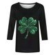 thumbnail image 2 of TaTaai Women's Fashion St. Patrick's Day Unstructured Print Loose Casual Round Neck 3/4 Sleeve T-Shirt Pullover Gift, 2 of 5