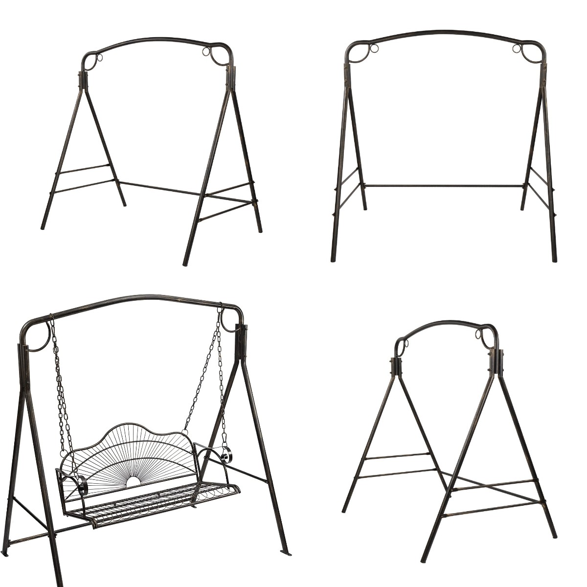 Goorabbit Upgraded Metal Patio Porch Swing Stand, Steel Swing Frame