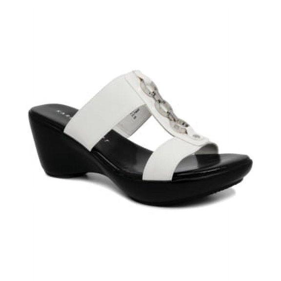 Karen Scott Pimaa Slide-on Wedge Sandals, WHITE 5M