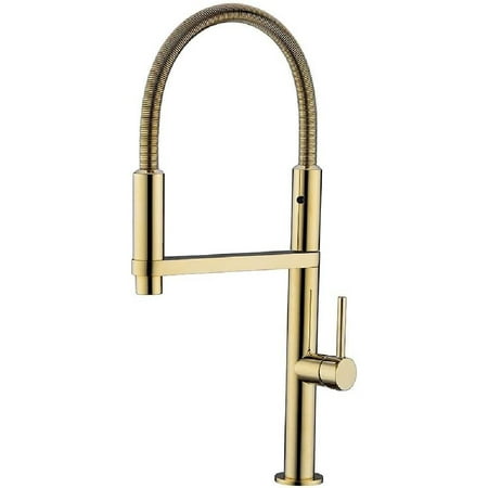 

Gold Kitchen Faucet with Pull Down Sprayer High Arc Dual-Mode Pull Out Kitchen Sink Faucet Single Handle Lever