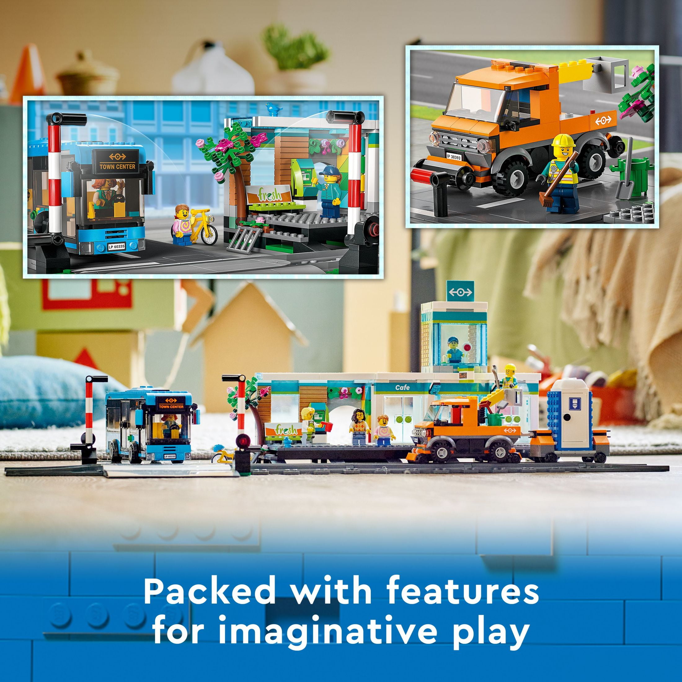 LEGO City Train Station Set 60335 with Bus, Rail Truck, Tracks 