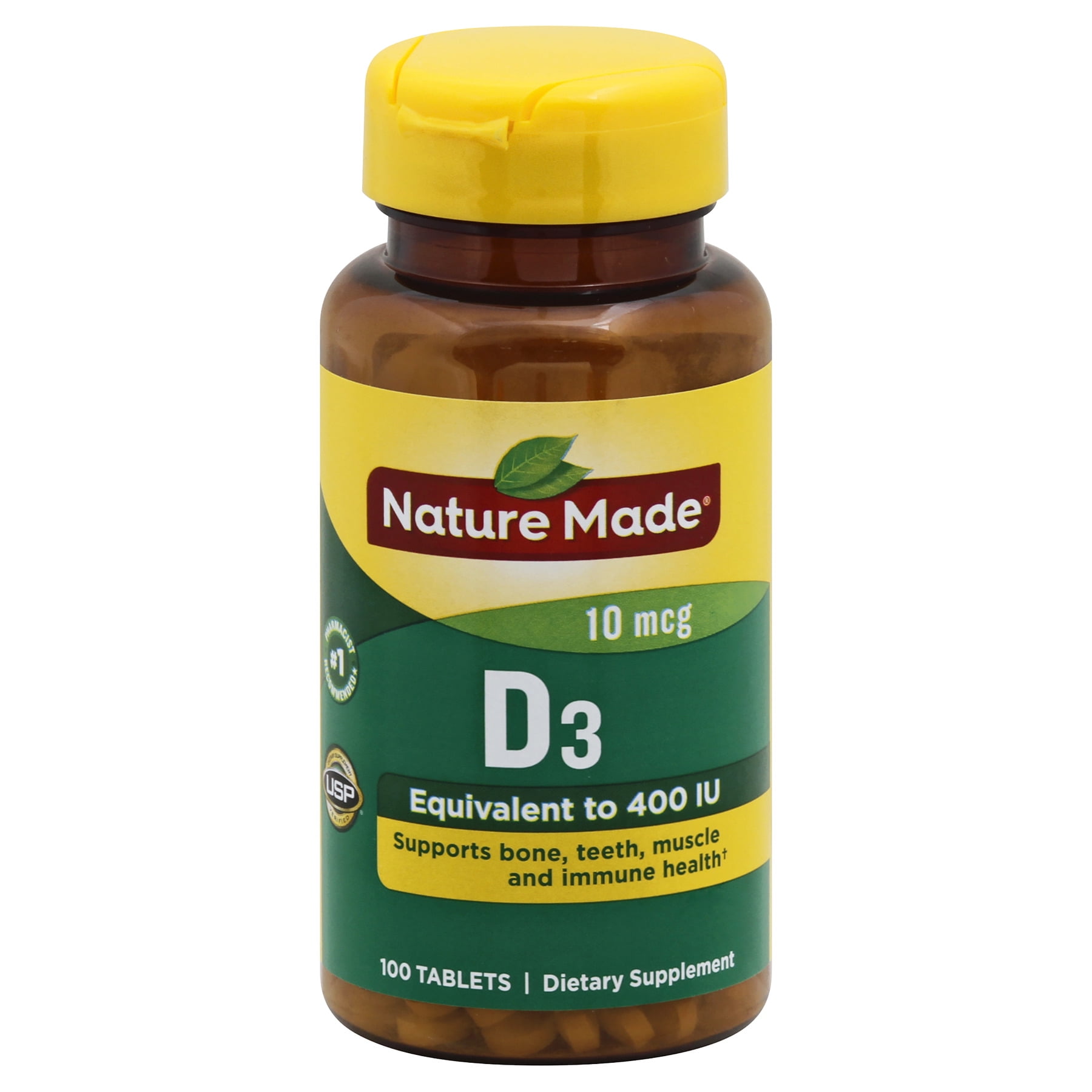 NATURE MADE Vitamin D3, 10 mcg, Tablets, 100.0 CT