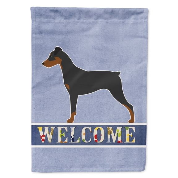 Carolines Treasures BB5517GF German Pinscher Welcome Flag Garden Size  Small multicolor