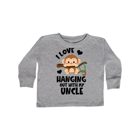 

Inktastic Monkey I Love Hanging out with My Uncle Gift Toddler Boy or Toddler Girl Long Sleeve T-Shirt